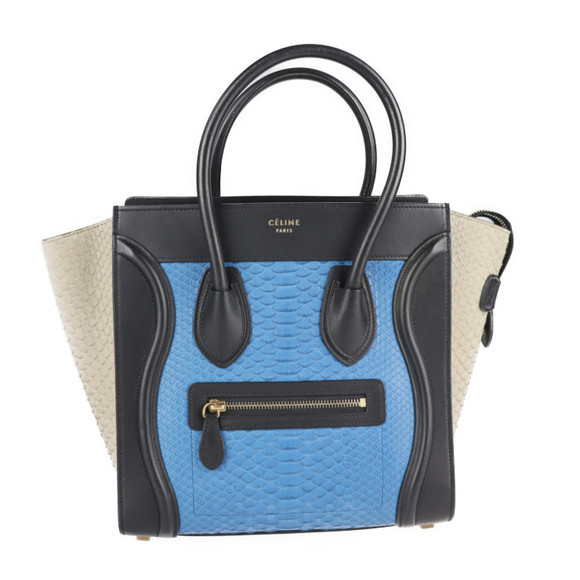 Celine Micro Shopper Python Black Blue Beige - Picture 1 of 9
